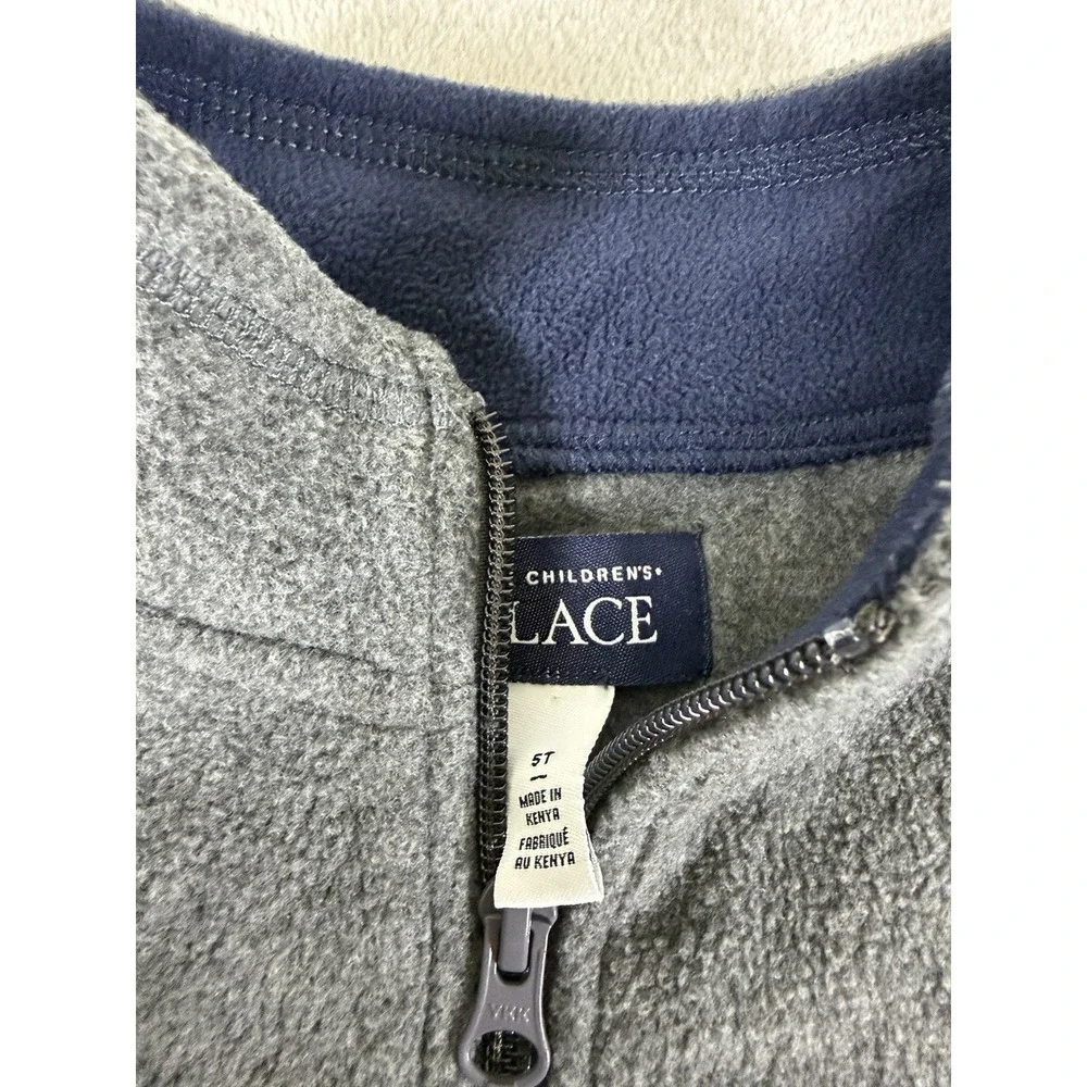 The Childrens Place Boys Gray Microfleece Half Zip Pullover Jacket Size 5T